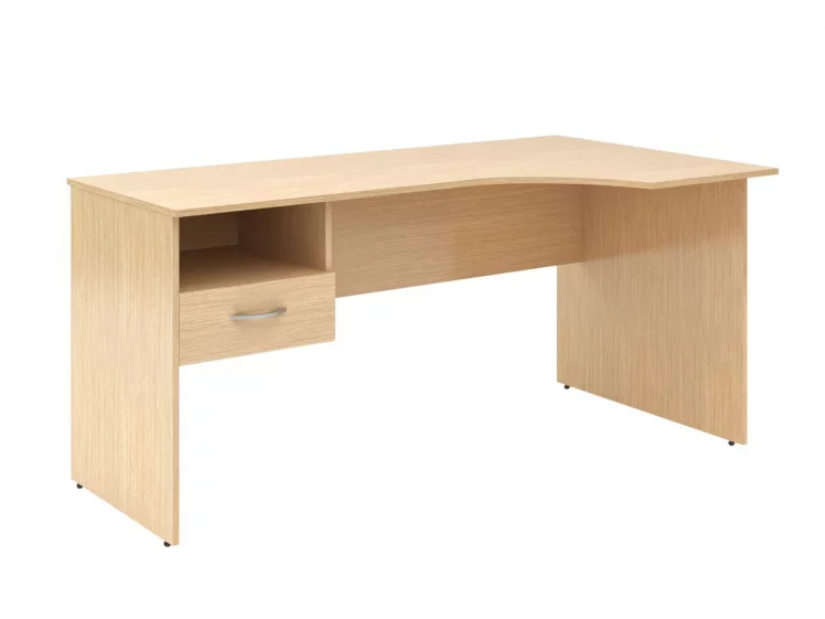 Стол письменный правый SET160-1 R c подвесной тумбой Легно Светлый_0