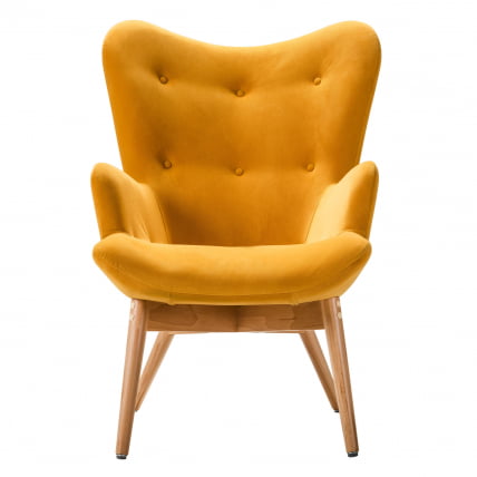 Кресло Хайбэк желтый/нат.бук_1