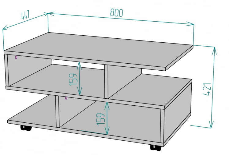 Стол журнальный TC21 421х800х447 (ДСС)_1