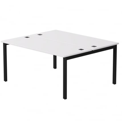 Бенч-система на 2 места на металлокаркасе, опоры 45 гр Everprof EVO 254S017 Белый Черный_0