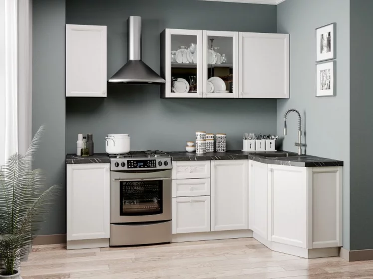 Шкаф кухонный 450 высокий Джулия ЛД 284.430.000.069 Черный Белый_2