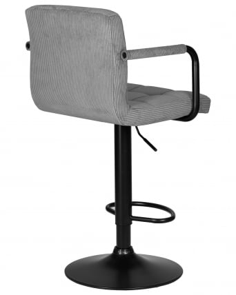 Стул барный DOBRIN KRUGER ARM BLACK (серый вельвет (LAR-E2041-25))_3