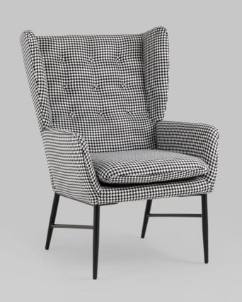 Кресло Мэйден Гусиная лапка черно-белый_1