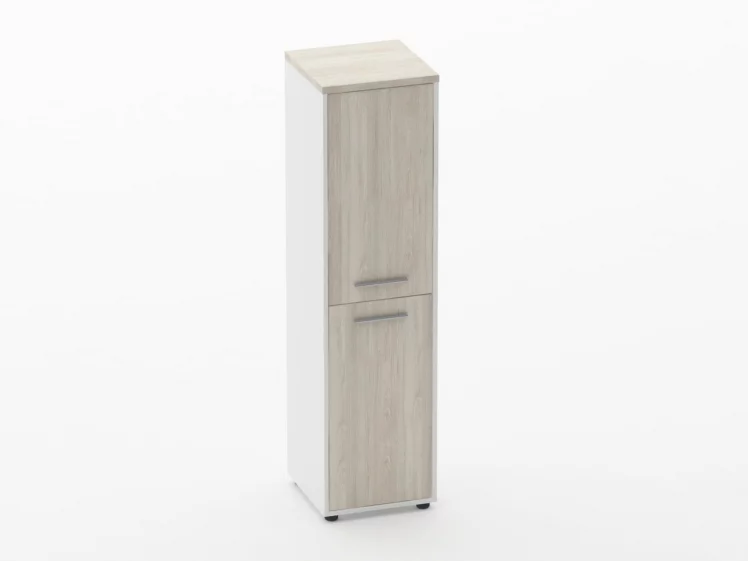 Шкаф 3 узкий закрытый, 2 двери Deka 10.16.12Пр Дуб Сантана светлый/Белый_0