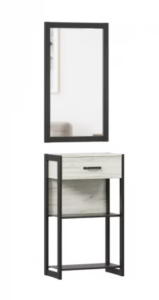 Тумба с зеркалом Техно ЛД 01 Дуб Крафт Белый Черный_0
