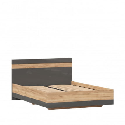 Кровать двуспальная 1400 Фиджи ЛД 659.074.000 Дуб Золотой Антрацит_1