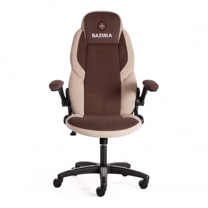 Кресло офисное BAZUKA флок , коричневый/бежевый/коричневый перфорированный, 6/7/6/06_4