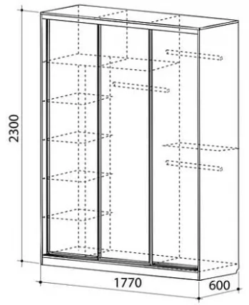 Шкаф-купе Бассо 5-600 Венге_3