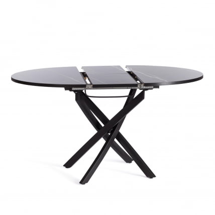 Стол MANZANA ЛДСП/HPL/металл, 100 х 100+30 х 75 см, Мрамор черный/черный_4