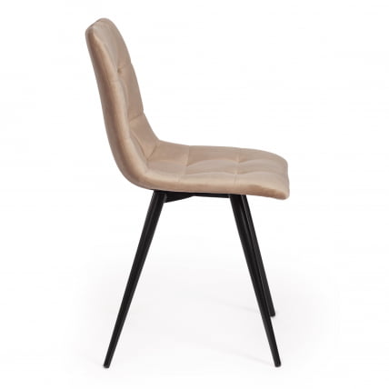 Стул CHILLY (mod. 7095-1) ткань/металл, 45x53х88 см, высота до сиденья 50 см, бежевый barkhat 5/черный_1