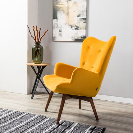 Кресло Хайбэк желтый/т.орех_10