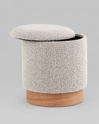 Пуф с ящиком Холли XS букле бежевый_4