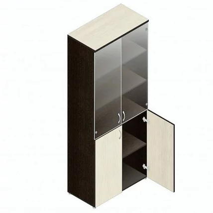 Шкаф для документов со стеклом Р.Ш-2СБ дуб молочный_0