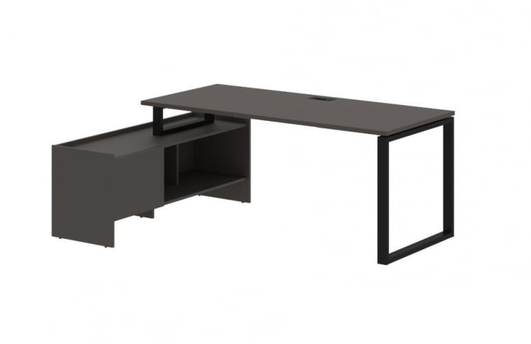 Стол с тумбой EDIS EQCT 19814 Мокко Черный_0