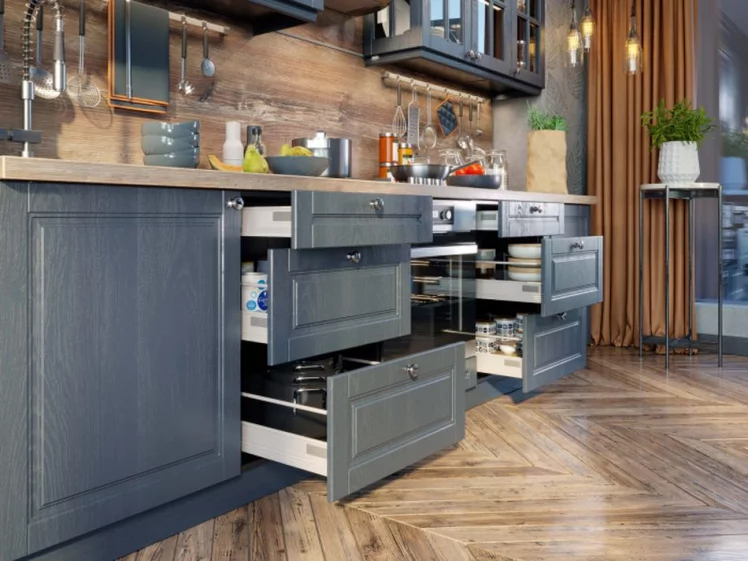 Кухонный гарнитур 3000 Мокка №01 Черный Дуб фактурный антрацит_2