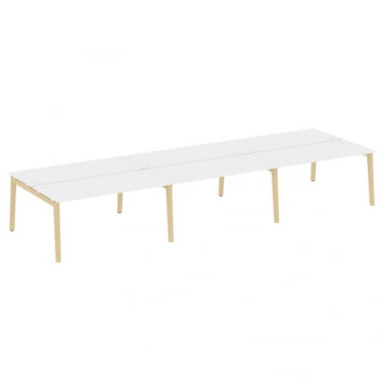 Рабочая станция Оникс Вуд ОВ.Д.РС-6.4.7 Белый Бриллиант/Дуб Светлый/Металл Белый 4740*1475*750 / OW.D.RS-6.4.7_0