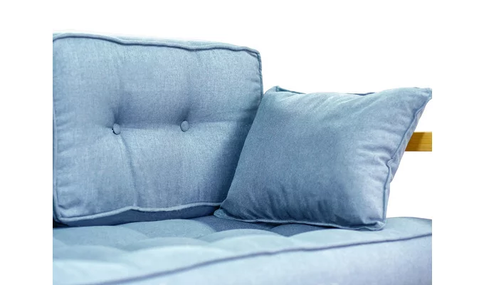 Диван двухместный DEmoku Д-2 небесно-голубой_натуральный_2