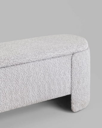 Банкетка Taks с местом для хранения букле светло-серый_4