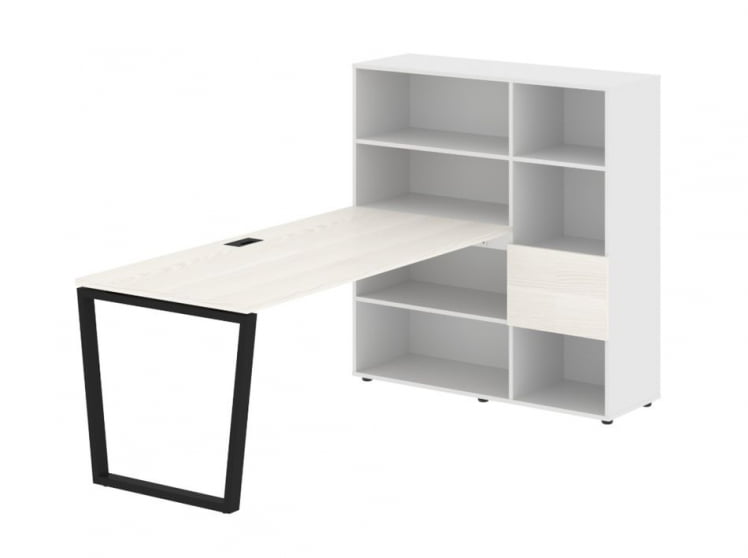 Рабочая станция EDIS EVRST 1217 Ясень Траун Черный Белый_0