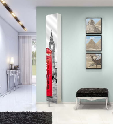 Поворотный зеркальный шкаф Lupo Art Белый_0