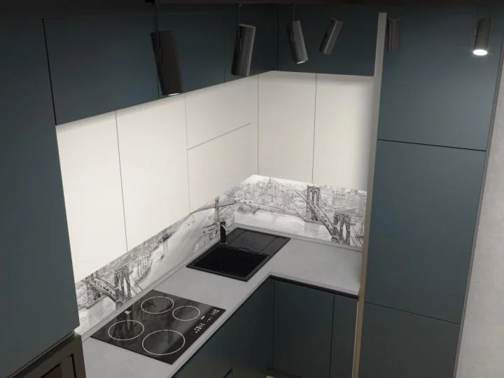 Глянцевый фартук (КОМПОЗИТ) KM 48_1