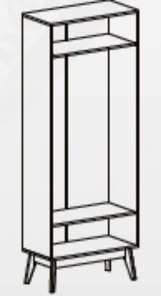 Шкаф Калгари 06 Дуб натуральный светлый/белый матовый_1