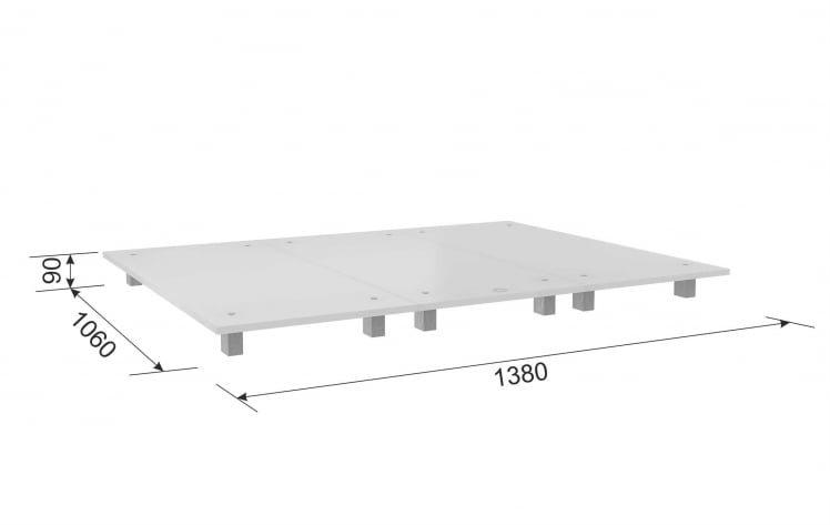 Кровать 1.4 Настил KM.1-00.3 белый_3
