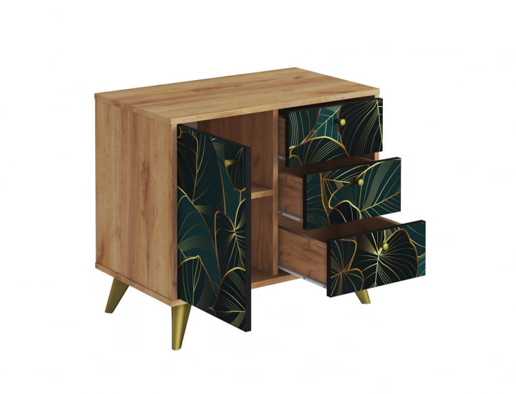 Комод Фьюжн КМ-002 дуб крафт золотой/TROPICAL_1