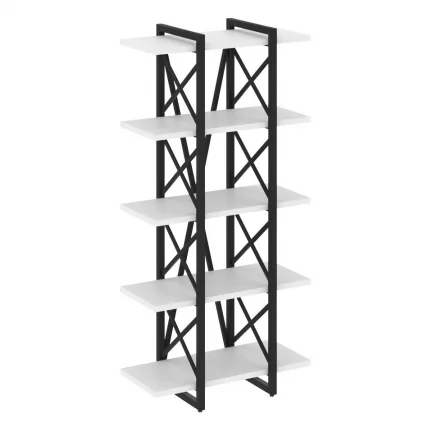 Стеллаж на регулируемых опорах - 5 полок LOFT VR.L-MST.O-5.4V Металл черный Белый Бриллиант_0