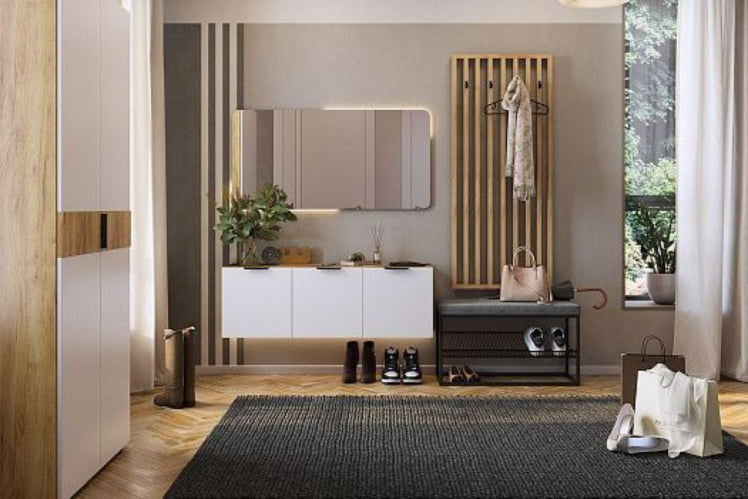 Антресоль трехдверная Бери MPR-026 Дуб крафт золотой/белое дерево_5