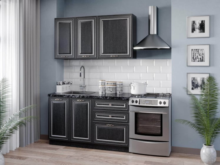 Тумба кухонная 500 с 2 ящиками ЛЮКС (4) Италия ЛД 275.896.000 Черный Дуб темный_3