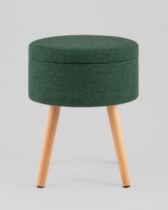 Пуф с ящиком Store Woody рогожка темно-зеленая_5