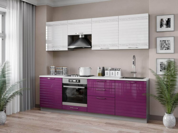 Кухонный гарнитур Анастасия №9 Белый Ежевика_0