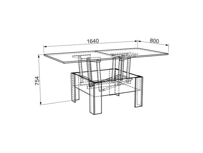 Стол журнальный Секрет модуль 01 ясень шимо т./Ясень шимо с._2