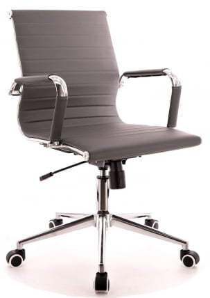 Кресло для персонала Leo T экокожа Серый_0