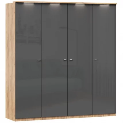 Шкаф четырехстворчатый Фиджи 006 Дуб Золотой Антрацит_0