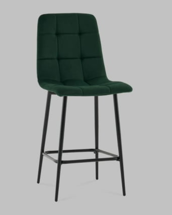 Стул полубарный Одди ПБ велюр темно-зеленый_0
