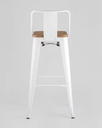 Стул барный Tolix Wood 75.5  со спинкой Белый_4