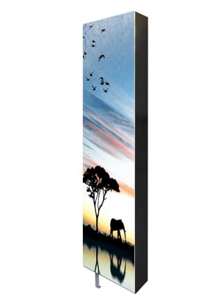 Поворотный зеркальный шкаф Драйв Шелф Арт (левый) Беленый дуб_1