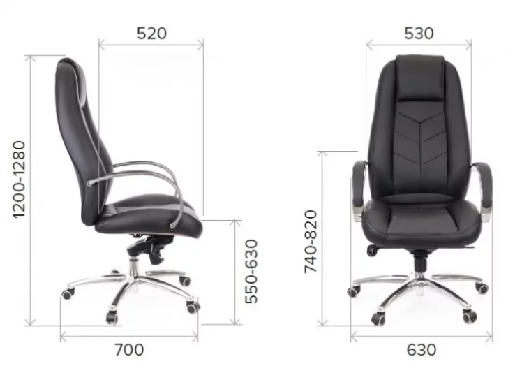 Кресло руководителя Drift Lux M кожа Черный_4