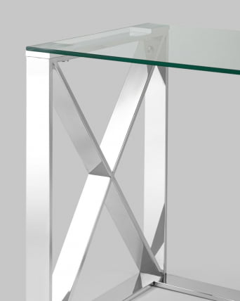 Журнальный стол КРОСС 40x40 Серебро_3