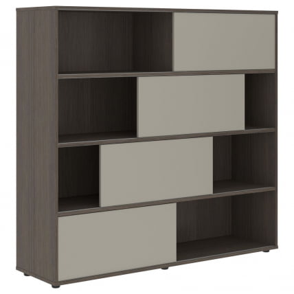 Стеллаж со слайд-дверьми VELION VMCS 1615 Аметист Дуб Сильвер_0