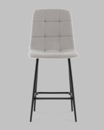 Стул полубарный Одди ПБ велюр светло-серый_1