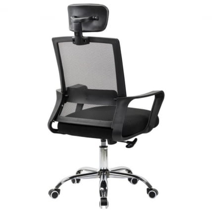 Кресло CROMEX (КРОМЕКС) Debut CH-697 ХРОМ сетка/ткань TW черное_5