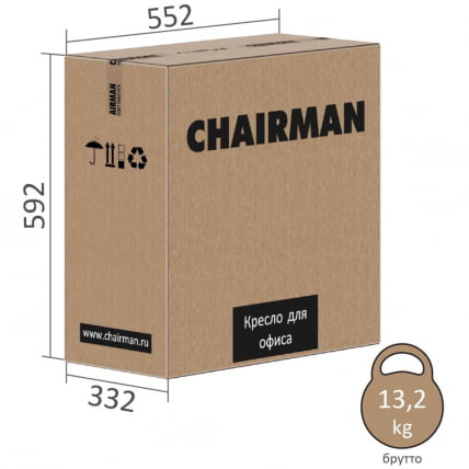 Кресло руководителя Chairman 590 ткань/сетка Серый_6