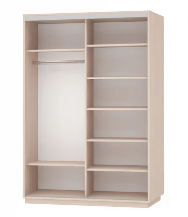 Шкаф-купе двухдверный Экспресс Дуо Комби 1600х2200h Белый снег_1