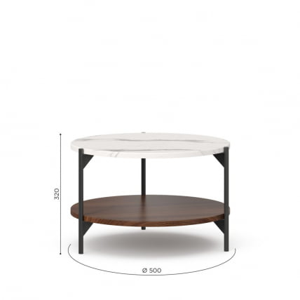 Стол журнальный 500 Вилена ЛД 138.160.000 Орех/Монте Белый_3