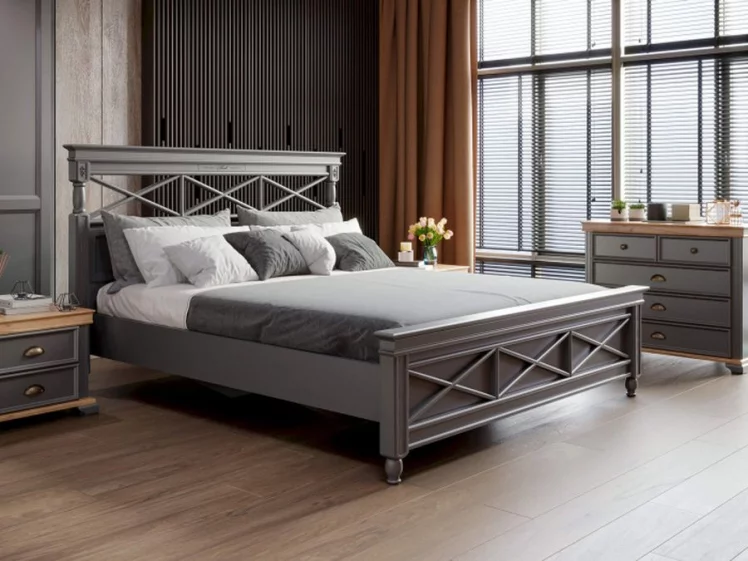 Кровать двуспальная 1600 Амели ЛД 642.800.000 Оникс серый_2