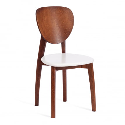 Стул DIAMANTE жесткое сидение бук, 42 х 42 х 85 см, коричневый / белый_0