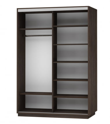 Шкаф-купе двухдверный Экспресс Дуо 1600х2200h Париж/Венге_1